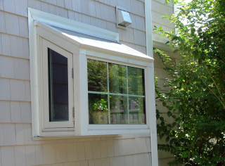 Garden window installation with natural sunlight