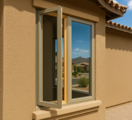 Premium wood replacement windows installed in Arizona home