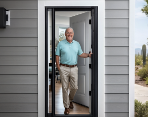 Custom window security screens installed in Arizona home