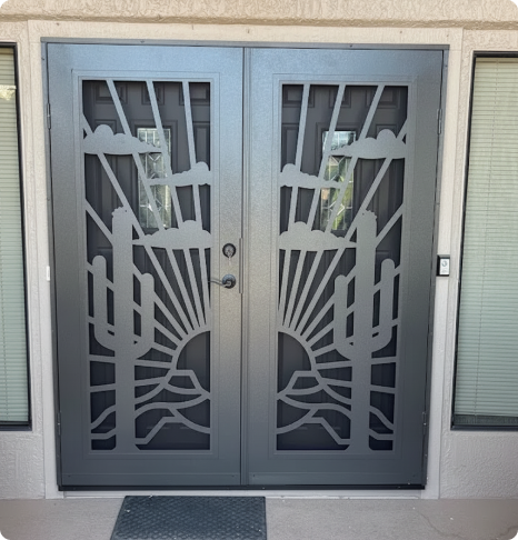 Custom security screen door installed in Sun City Arizona